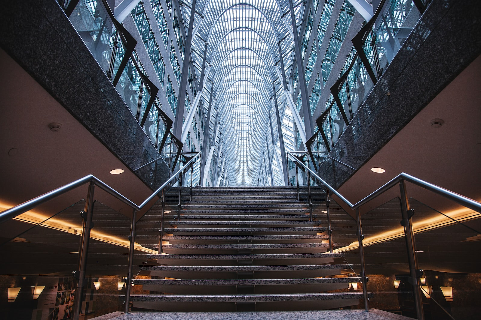 gray concrete stairs inside building
