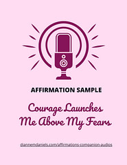 Affirmation Audio graphic - courage above fear