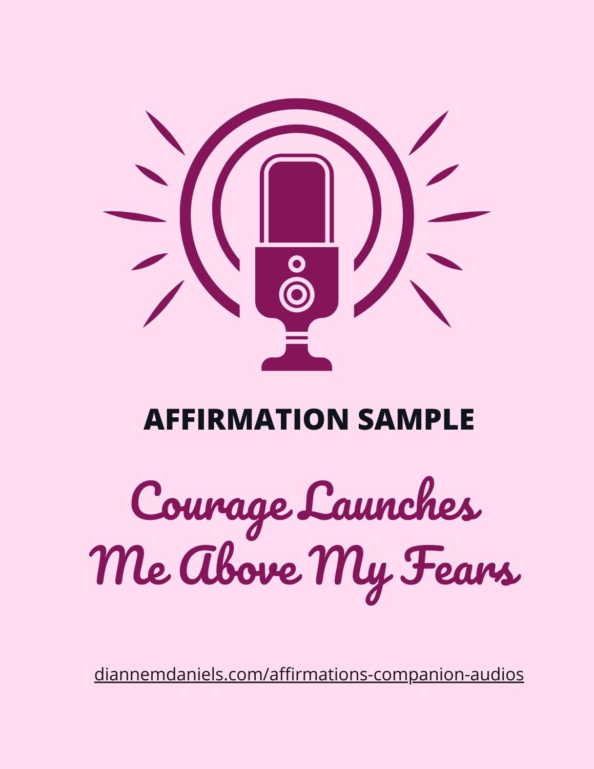Affirmation Audio graphic - courage above fear