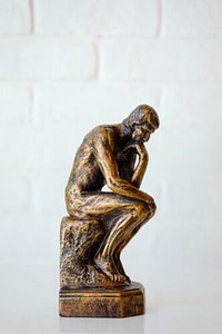 black statue of a man