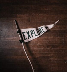 white Explore flag