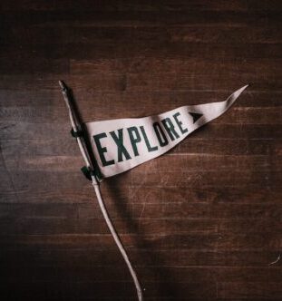 white Explore flag