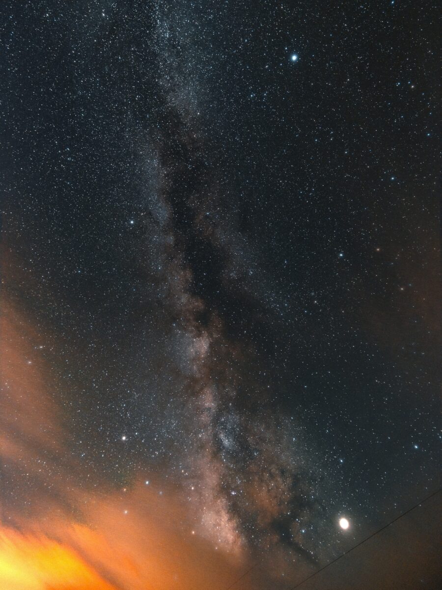 Milky Way galaxy at night