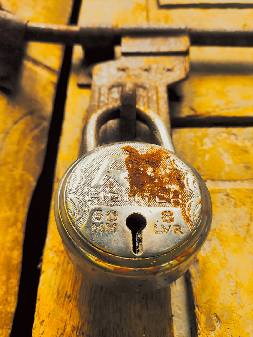 a rusted metal object