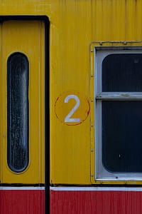 yellow and black train door